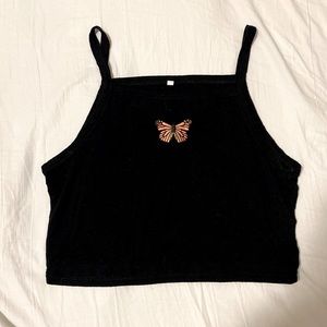 black tanktop with butterfly, size L from shein
